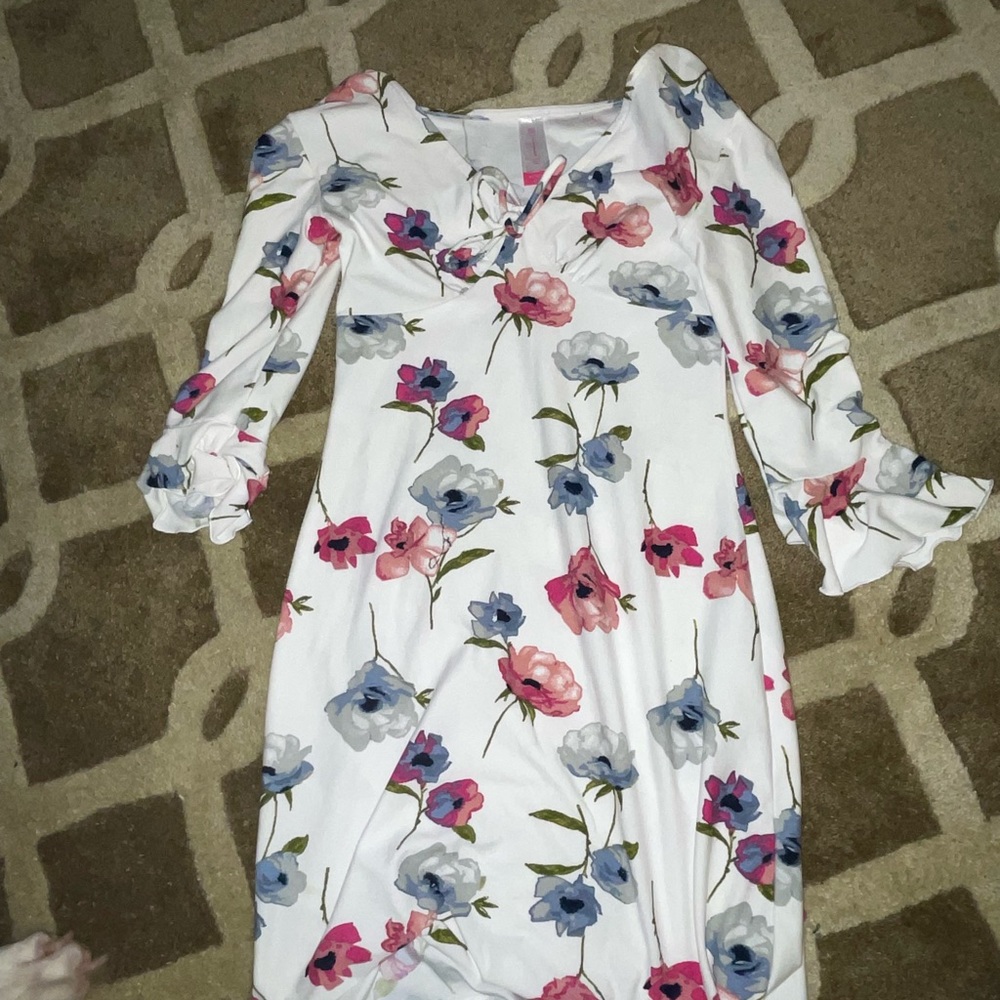 Pink and blue flower dress
